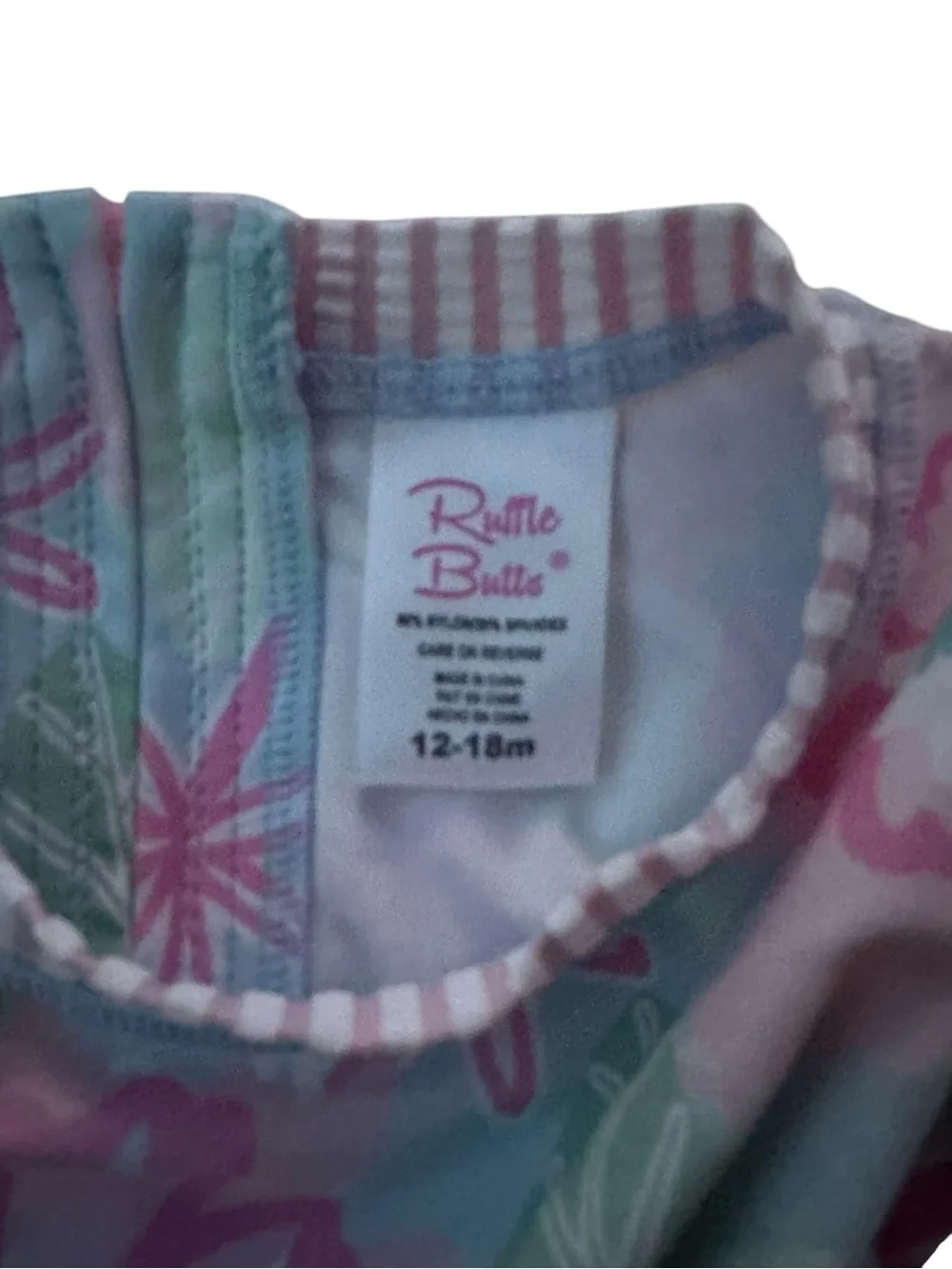 Ruffle Butts Floral Long-Sleeve One-Piece in Mint, Pink and Lavender